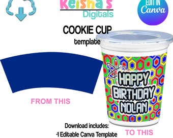 Chocolate Sandwich Cookie Cup Canva Template, Party Favor Template, DIY Party, Blank Party Template, Editable Template , Printable Party