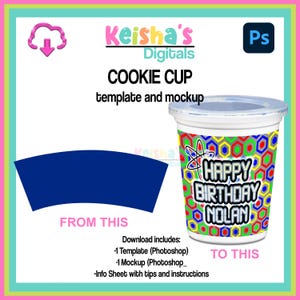 Cookie Cup Label Blank Template, Sucker Template, Create your own, DIY, PSD Files, PSD Mockups, Party Favors, Party Planner