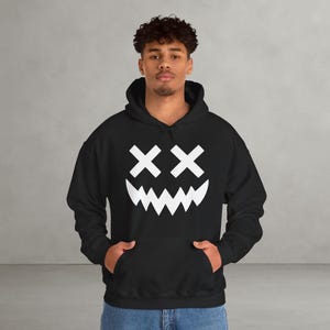 White Spooky Face Hoodie: Halloween Gothic Sweatshirt