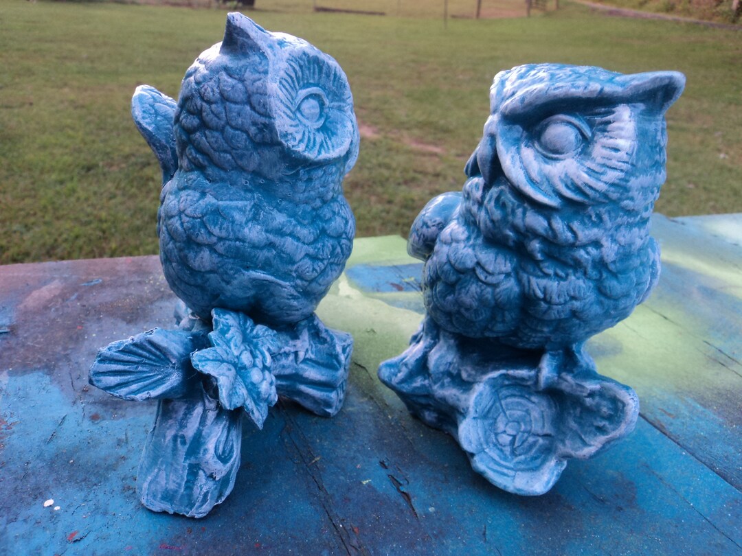 Vintage Owl Figurines Homco Home Interior Owls Repainted Etsy