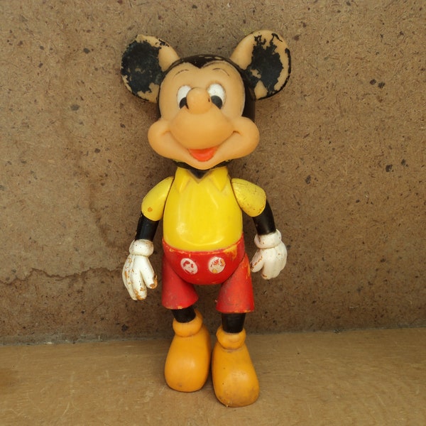 Vintage Mickey Mouse hard plastic doll Remco Toys Walt Disney Productions