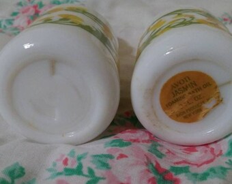 Vintage Avon Salt and Pepper Shaker Yellow Flowers and Yellow Lid