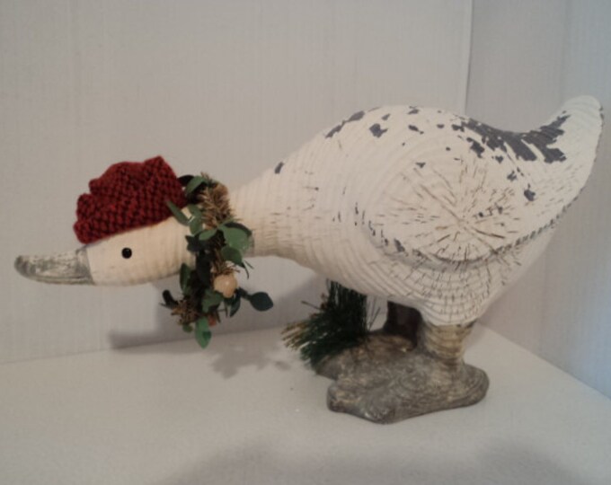 A Vintage Christmas Goose Ornament Figurine Etsy