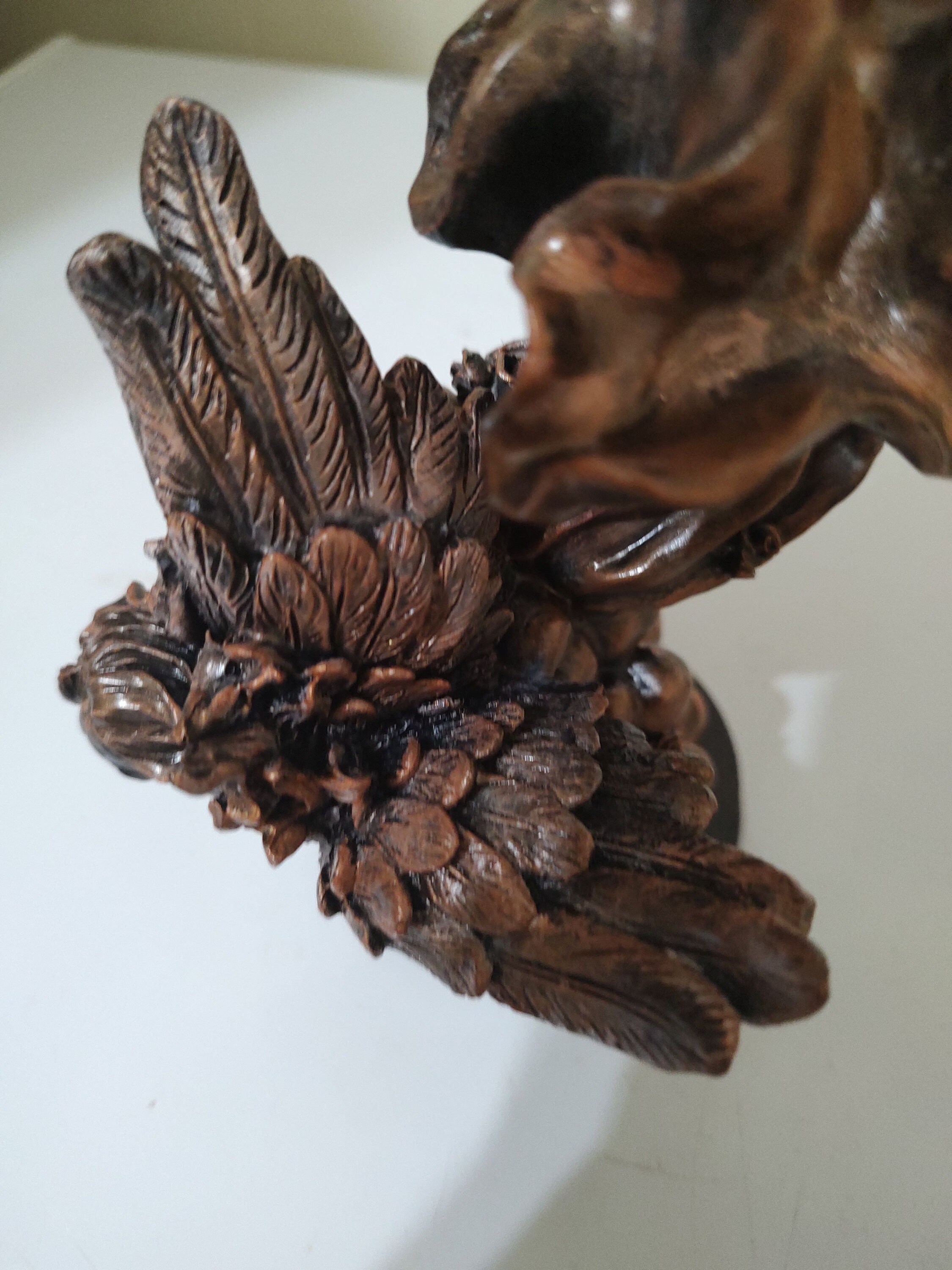 A Hand Painted Bronze Figurine Angel in Flight Industrial Religious ...