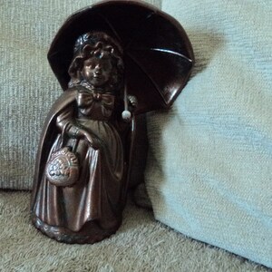 Vintage bell repainted copper southern lady with parasol