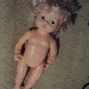 Vintage 1977 Eugene Doll blonde hair blue eyed 14&quot; baby girl hard plastic child friendly