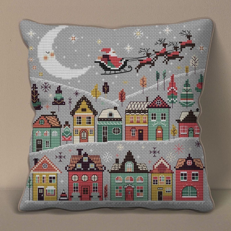 Christmas Village Cross Stitch Pattern: Cozy Winter Town (digital ...
