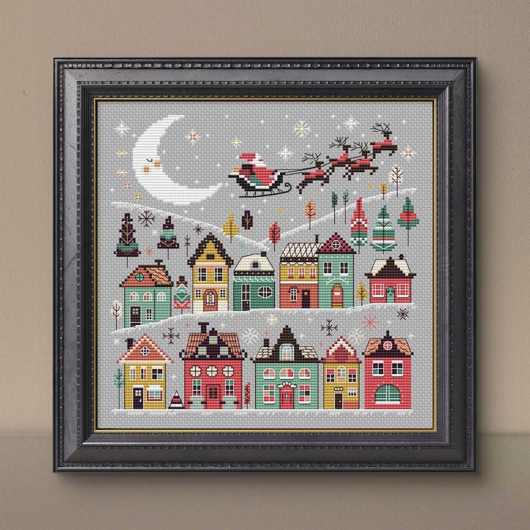 Christmas Village Cross Stitch Pattern: Cozy Winter Town (digital ...