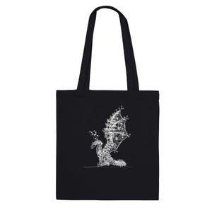 Intricate Dragon Design Cotton Tote Bag, Premium Quality, Unique Dragon Print Shoulder Bag for Use, Ideal Gift for Dragon Enthusiast