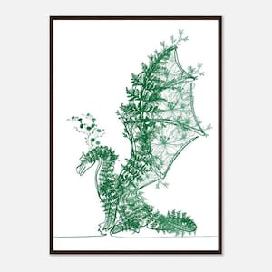 Green Dragon Digital Poster Print, Fantasy Wall Art, Instant Download, Printable Art for Home Decor, Perfect Gift for Mythical Creature Fans