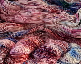 Summer Berries.  Hand-Dyed sock yarn.  Superwash Merino, Tencel and Nylon