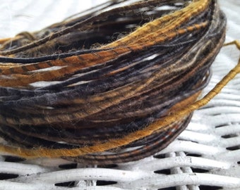 Wool Fiber Wire, multicolor, orange, brown, black core spun coated copper wire