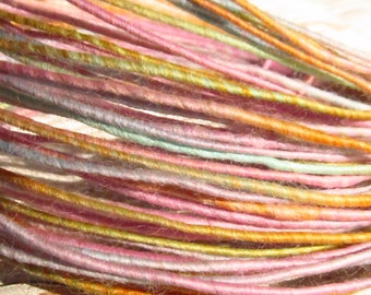 Wool Fiber Wire in pastel shades.  Merino wool wire in pink, peach, rose, blues, greens