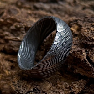 Damascus Steel Ring, Christmas Gift for Him, Engagement Ring, Vintage Ring, Mens Wedding Band, Rustic Ring, Mens Rings, Promise Ring, 2mm