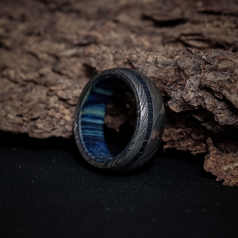Unique Damascus Ring, Viking Ring, Norse Ring, Rustic Ring, Viking Jewelry, Vintage Ring, Gift for Him, Mens Rings, Anniversary Gift image 4