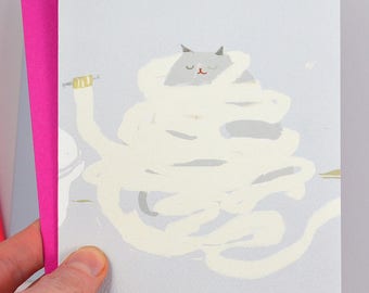 Bathroom Bliss Cat Card - Funny Cat Card - Cat Mom or Cat Dad Card