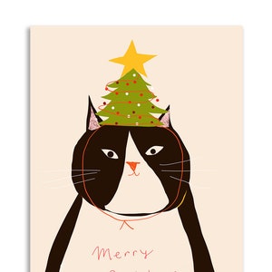 Boomhoed - Kattenkerstkaart - Vrolijk kerstfeest