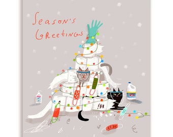 TP Tree Christmas Cat Postcards - Set of 12