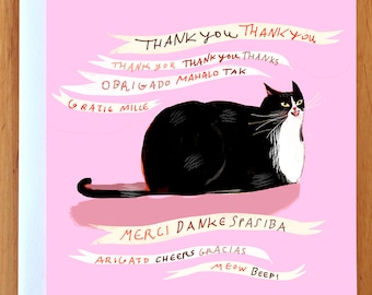 Meow Beep Thank You Cat Card
