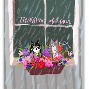 Thinking of You - Fensterkatzenkarte