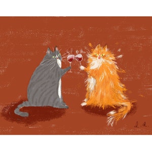 Wine Cats - Fine Art Print