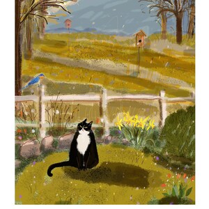 Country Cat Spring - Fine Art Print - Garden Cat - Spring