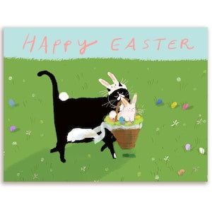 Easter Egg Hunt- Cat Card - Happy Easter