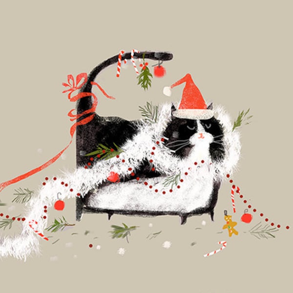 Merry Mess- Christmas Cat Print