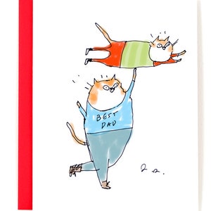 Best Dad Ever - Funny Father's Day Card - Cat Dad Card