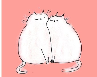 Kitty Cuddle - Cat Print - Love - Healing Art