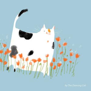 Miss Poppy- Spring Art - Cat Art