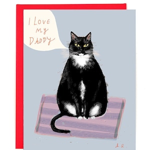 Ich liebe meinen Papa - Katzenpapa Karte - Ich liebe dich - Vatertagskarte