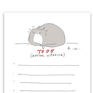 Printable To Do List - To Do After Napping- Cat To Do List- Instant Download