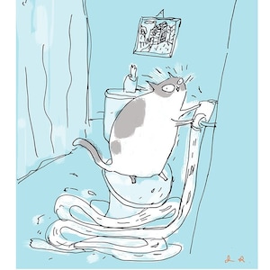 TP Time Cat Print - Bathroom Art - Funny Cat Art