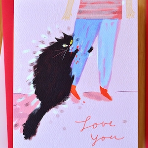 Love Bites - Funny Cat Card - From the Cat - Love you cat Card - Cat Mom Cat Dad Card