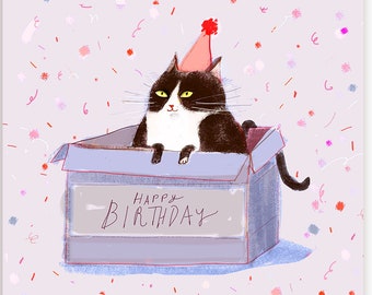 Happy Birthday Katzenkarte - Geburtstagsbox - Lustige Geburtstagskarte