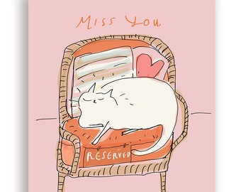 Miss You Chair Cat Card