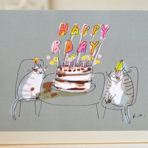 Birthday Cat Card - Birthday Candles