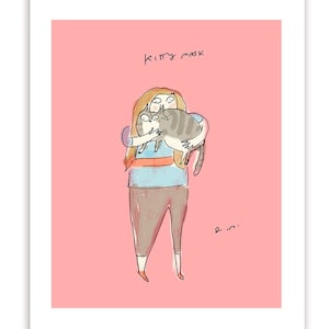 Kitty Mask Print- Funny cat Art - Face Mask