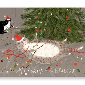 Merry Catmess - 2 Cats - Funny Christmas Cat Card