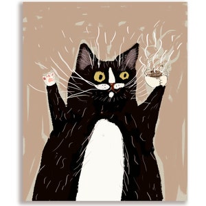 Coffee Time Cat Cat Card