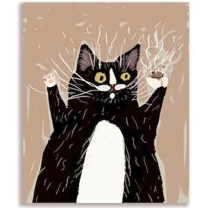 Coffee Time Cat Cat Card