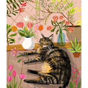 Flower Baby - Cat Print - Fine Art Print