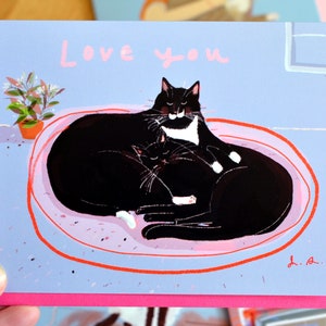 Love You Cozy Cat Pile Card image 2