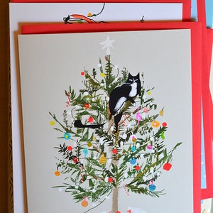 Funny Christmas Card Christmas Tree Cat Cat Christmas Card image 3