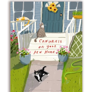 Félicitations pour votre nouvelle maison - Carte chat - Carte nouvelle maison