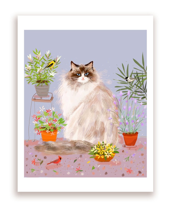 ラグドール猫のプリント - 猫の絵 - Etsy 日本