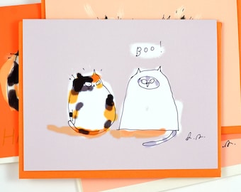 Funny Halloween Card - Boo - Cat Lover - Cat Costume - Halloween Cat Card