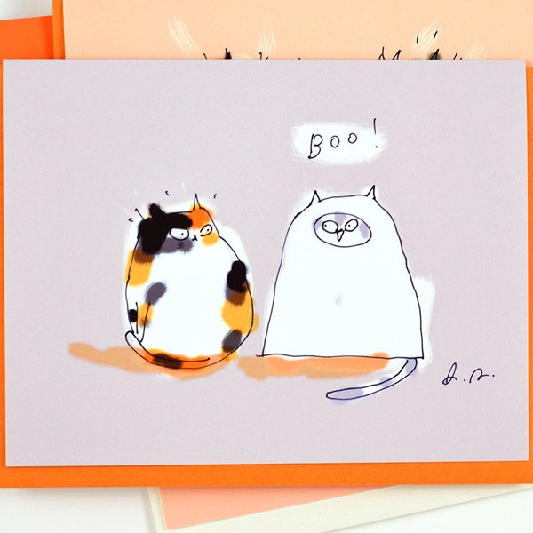 Funny Halloween Card - Boo - Cat Lover - Cat Costume - Halloween Cat Card