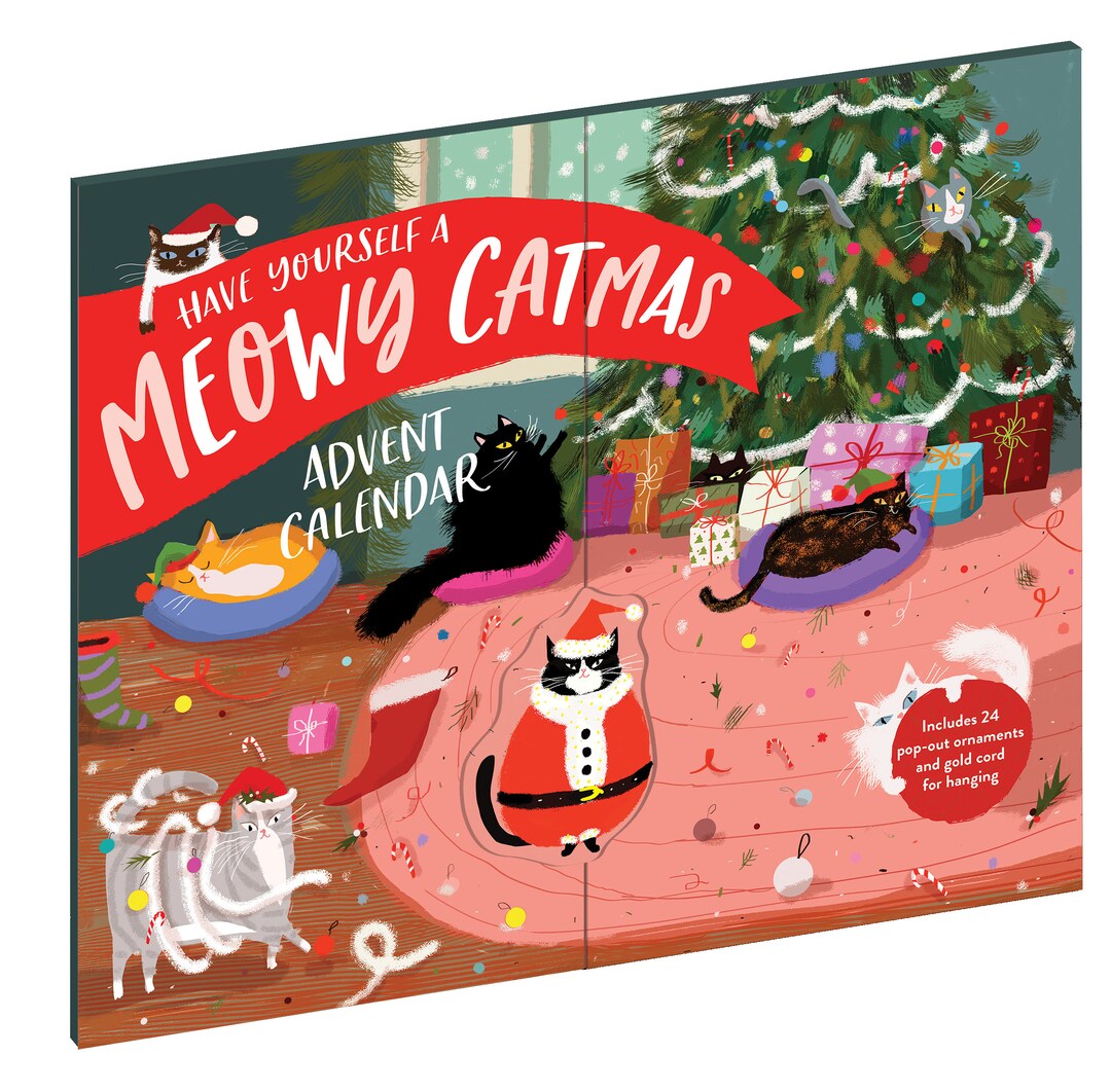 Meowy Catmas Advent Calendar Christmas Advent Calendar Cat Ornaments Etsy